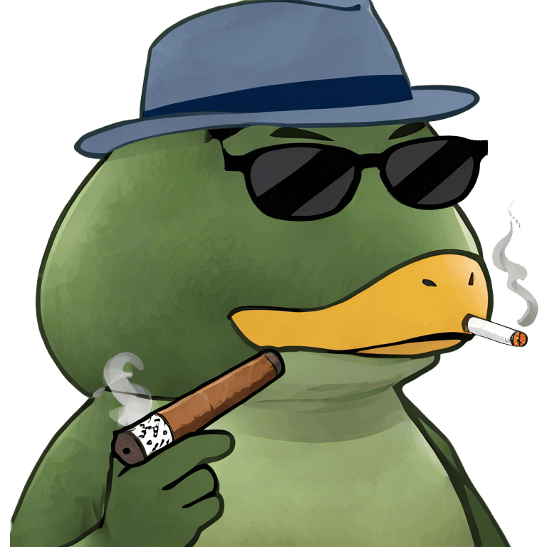 White Duck smoking cigar emoji