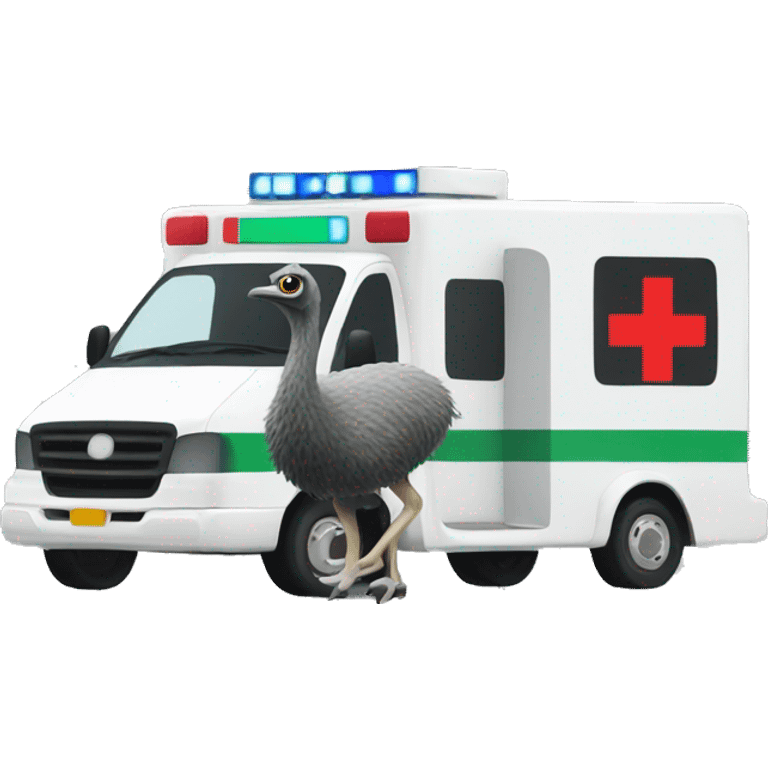 emu and ambulance emoji