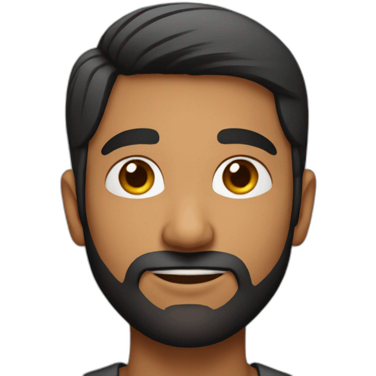 Indian man with stubble and black short hair emoji