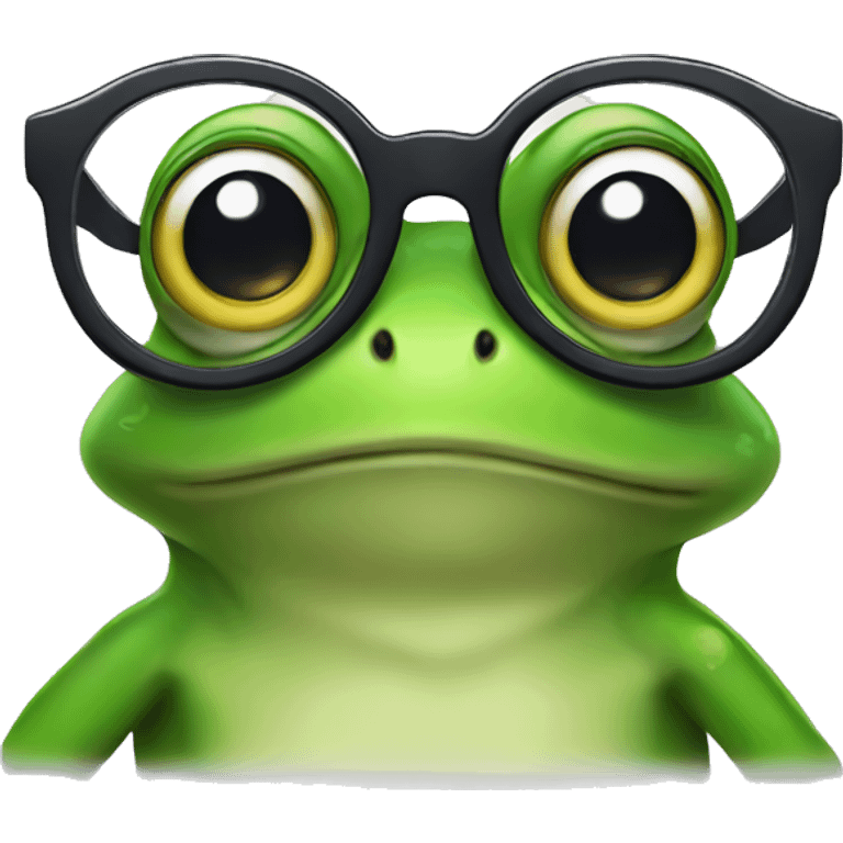 Frog with glasses emoji