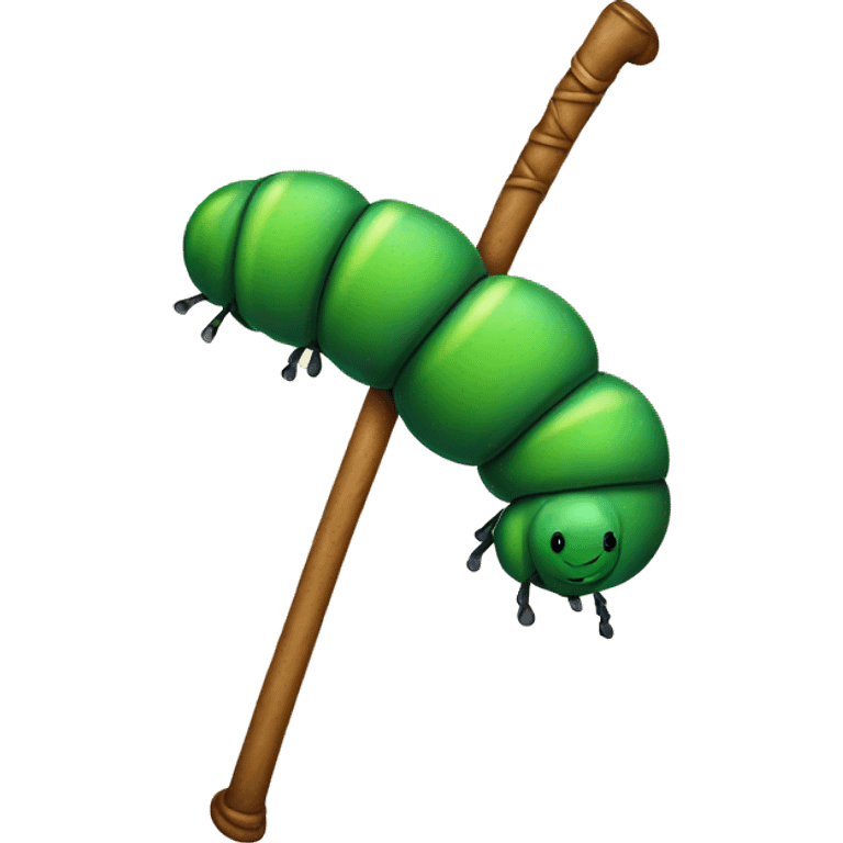 Caterpillar with a cane emoji