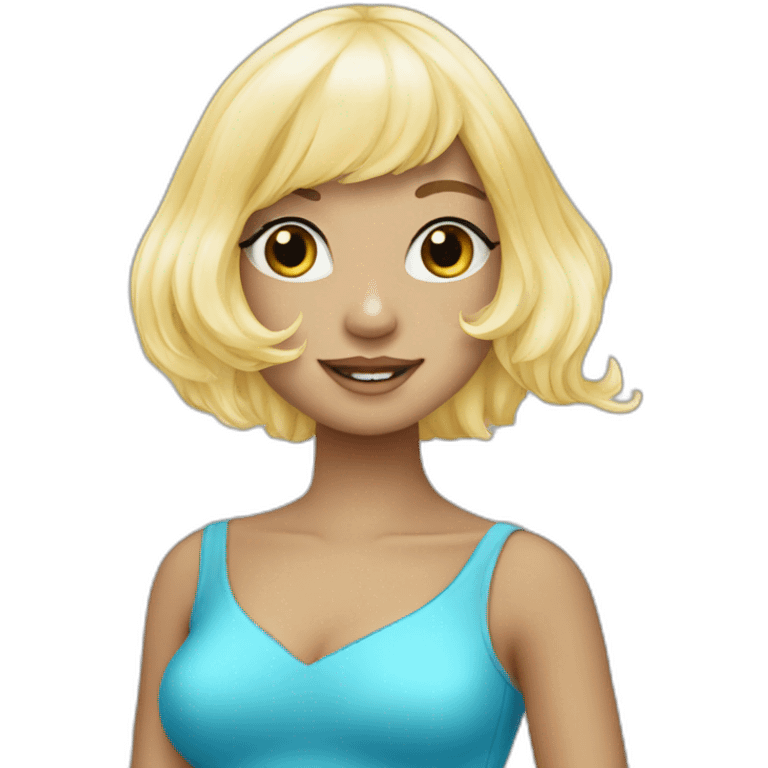 dolphin-wearing-blonde-wig emoji