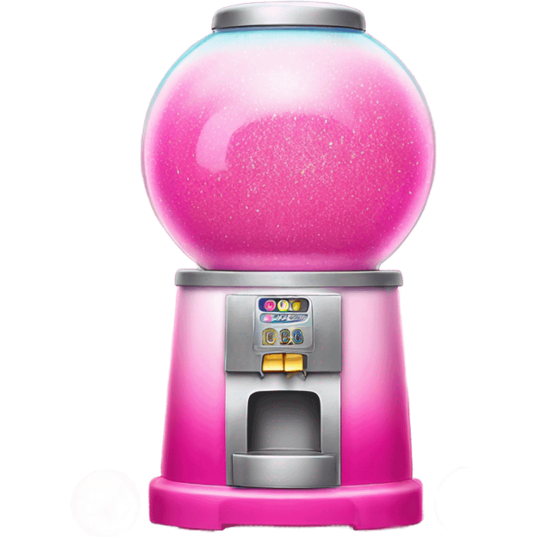 Pink ombre round bubblegum machine with glitter  emoji