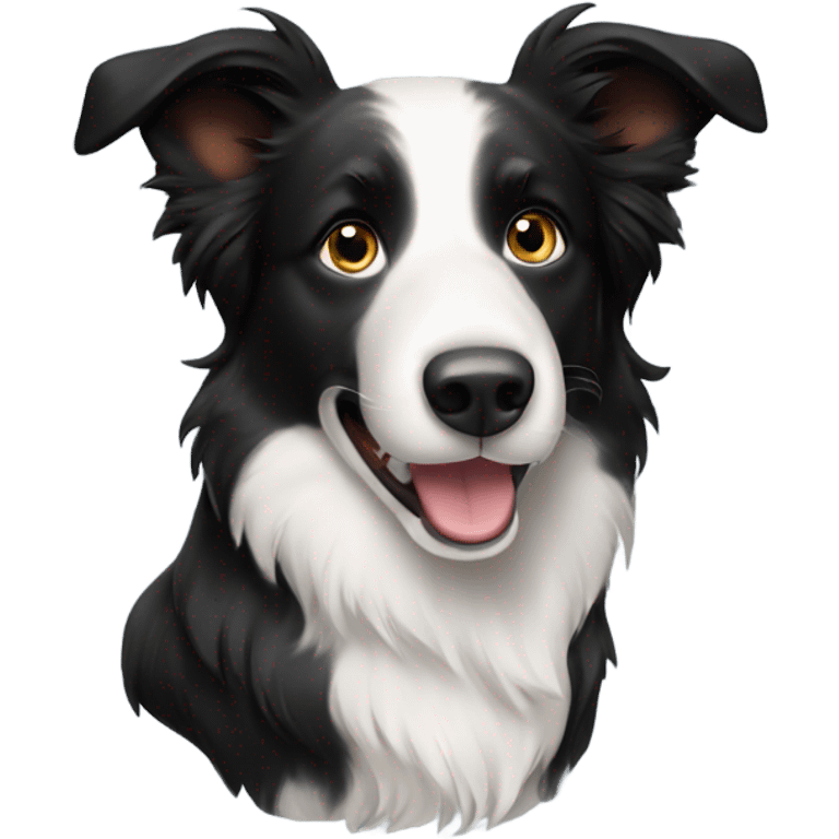 Border collie with standig ear emoji