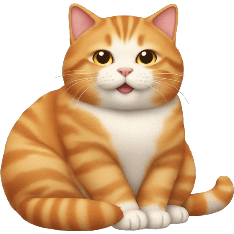 Chonky ginger cat on its back emoji