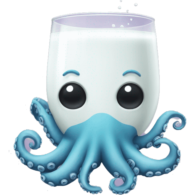 Octopus drinking milk emoji