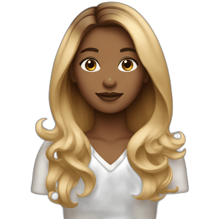 ombré blond/brown hair woman emoji