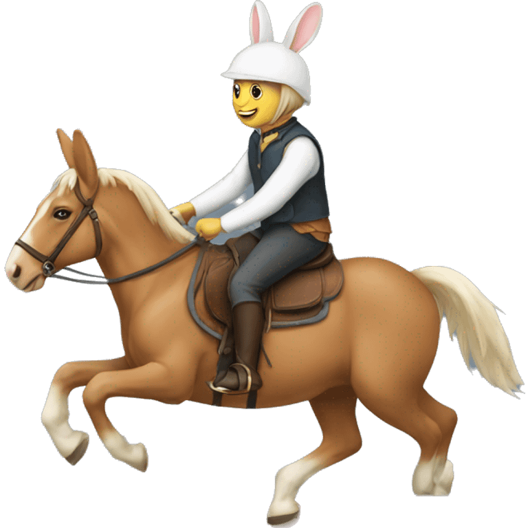 riding rabbit with horse emoji