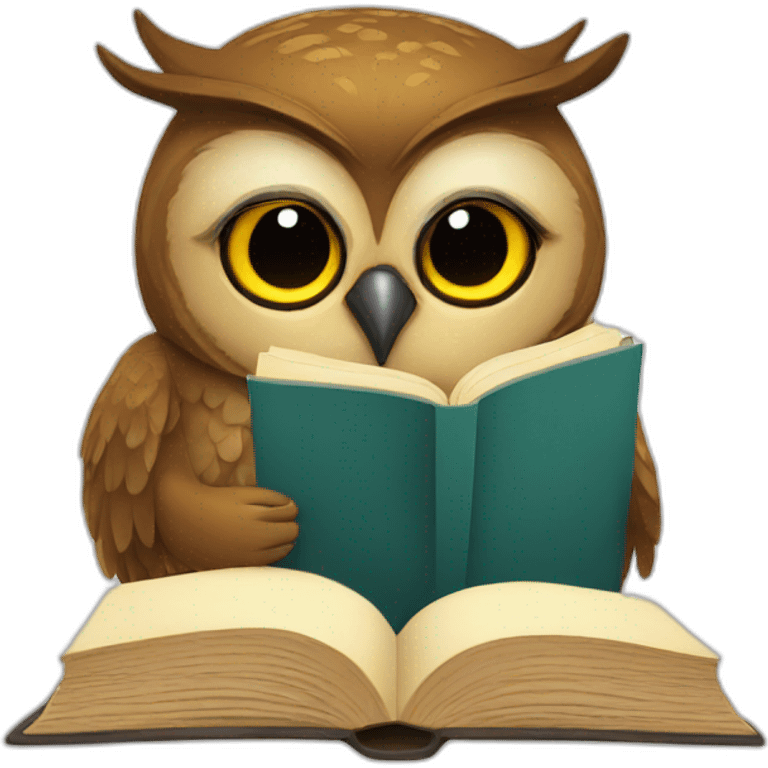 owl reading a book emoji