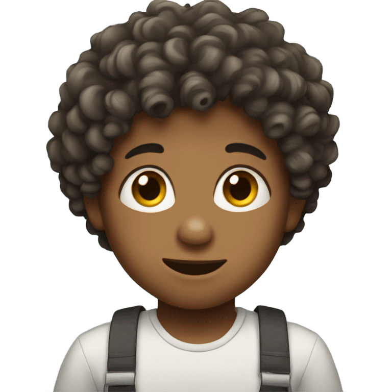 Little boy with curly hair  emoji