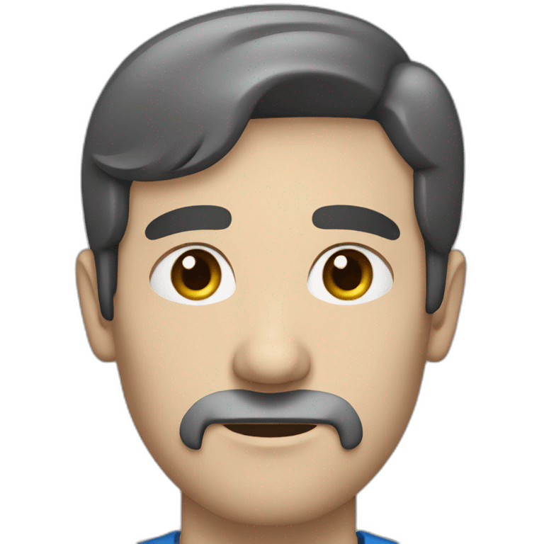 Blue eyed man with dark hair and grey sideburns  emoji