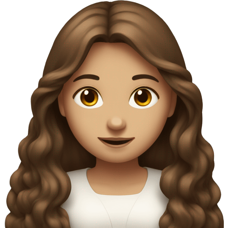 bautefull Long Brown Hair Girl That love Christ and have a  emoji