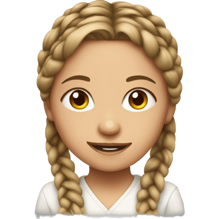 portrait of a girl with braids  emoji