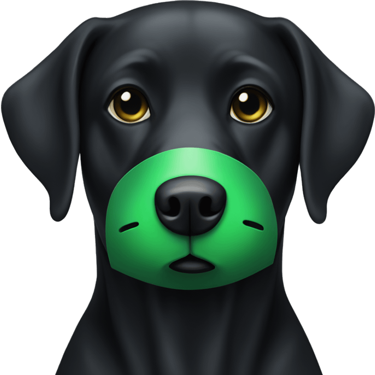 black lab with a green mask emoji