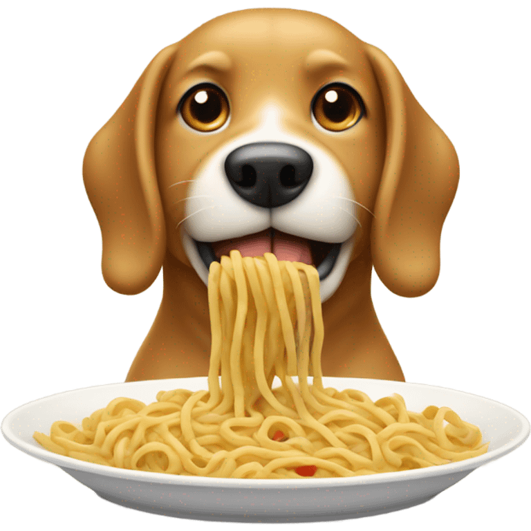 Dog eating pasta  emoji