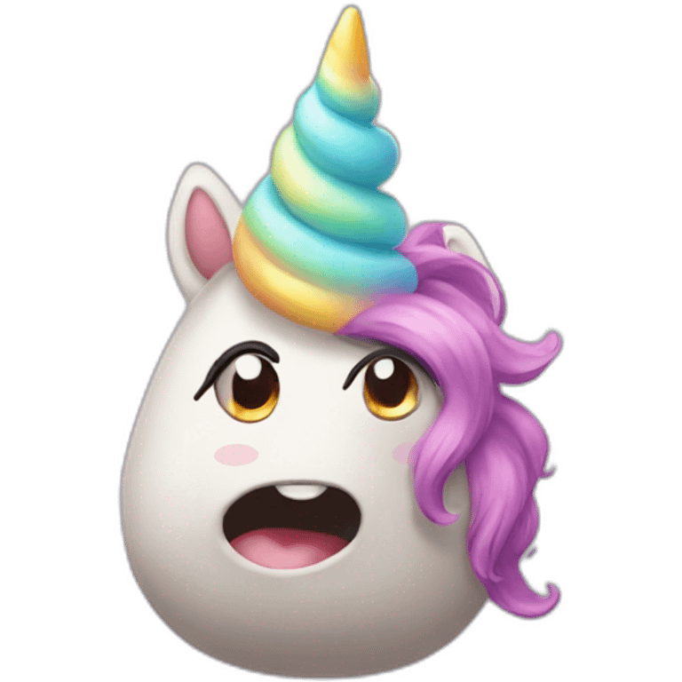 Small poo with unicorn horn emoji