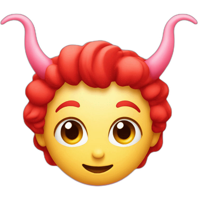 Red heart frame with horns emoji