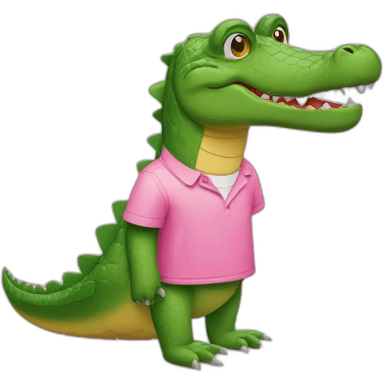 Crocodile with pink Lacoste tshirt emoji