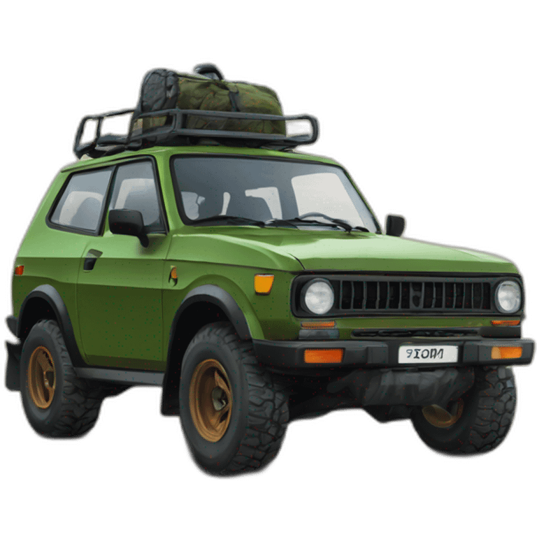 orc in the Niva 4x4 russian car emoji