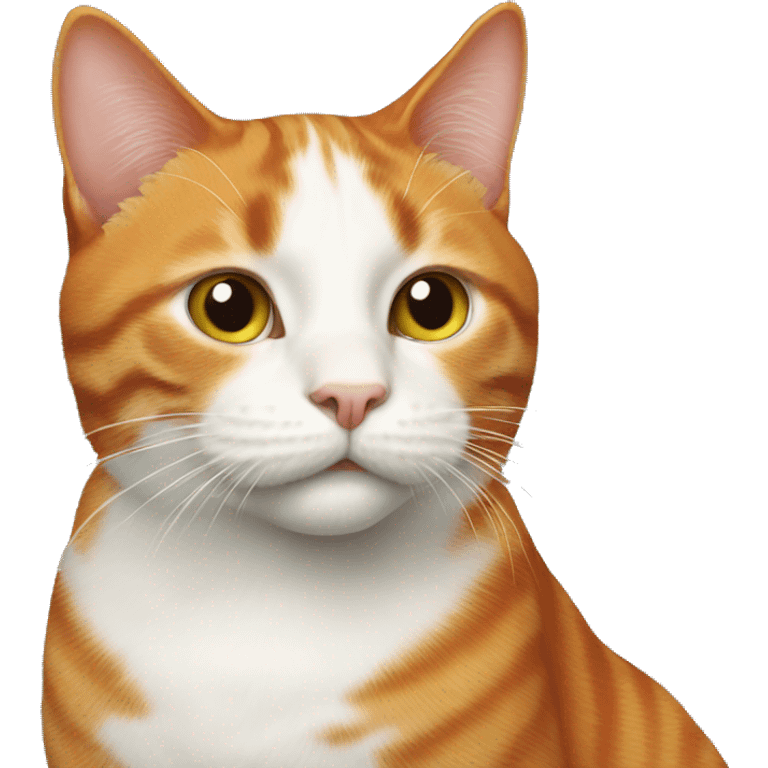 realistic ginger cat with white face  emoji