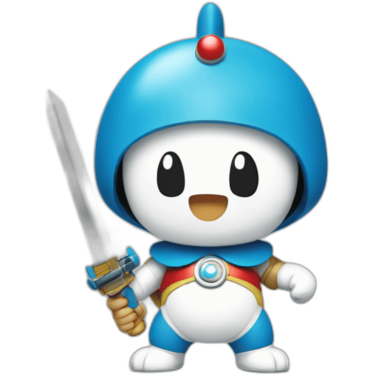 doraemon with weapon emoji