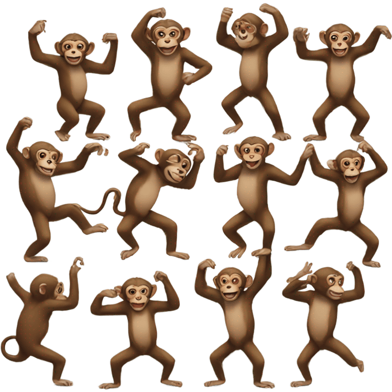 Monkeys dancing  emoji