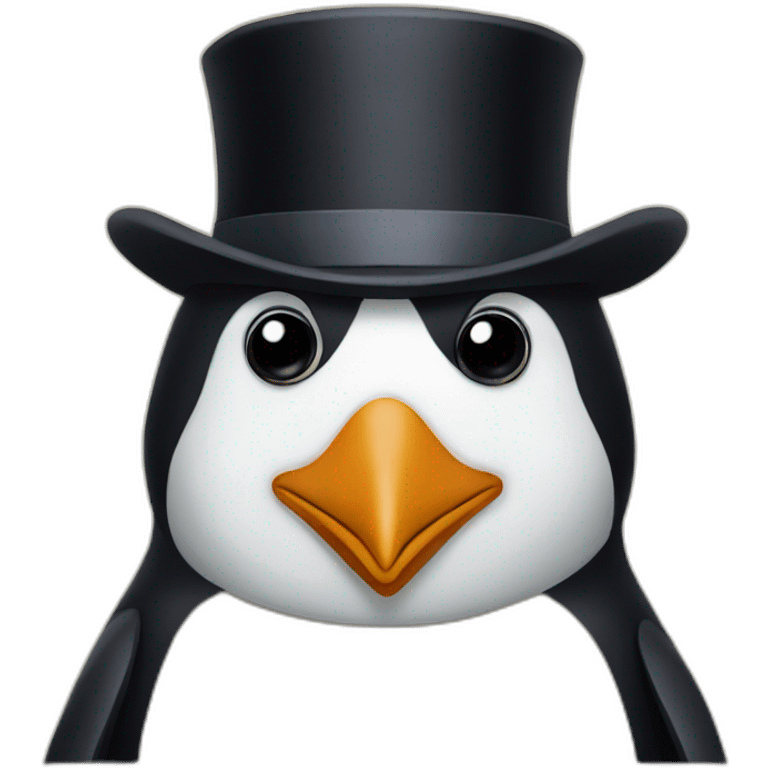 a penguin disguised like in Downton Abbey emoji