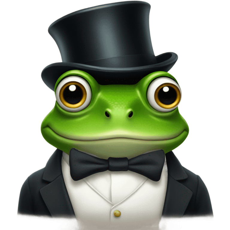 frog with top hat and monocle emoji