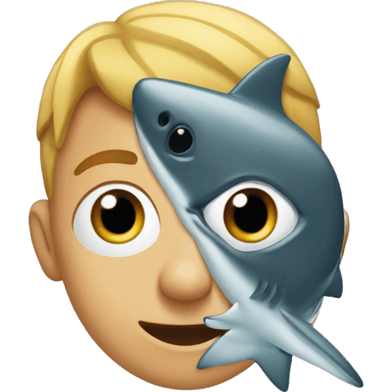 Curious eyes with shark emoji