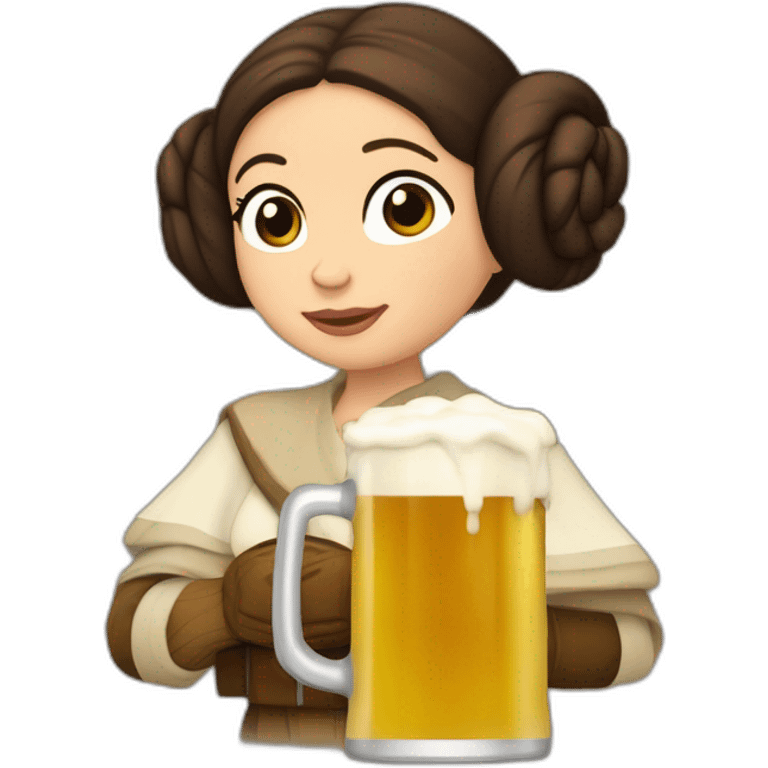 princesa leia brindando con una jarra de cerveza emoji