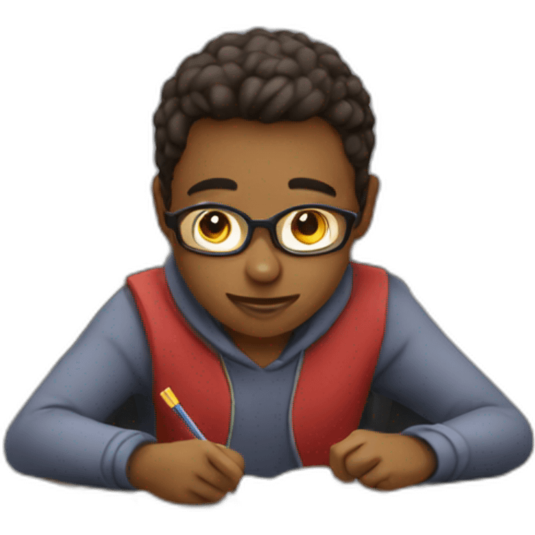 Human doing homework emoji