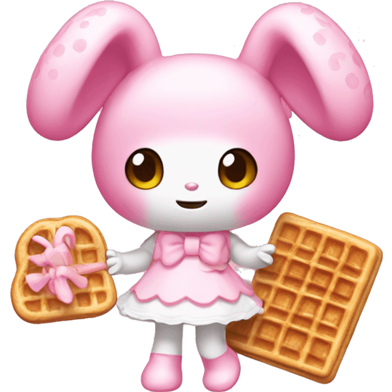 My melody with waffle pink emoji