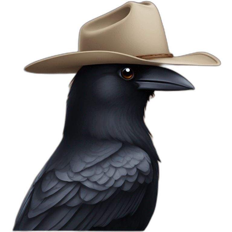 crow wearing cowboy hat emoji