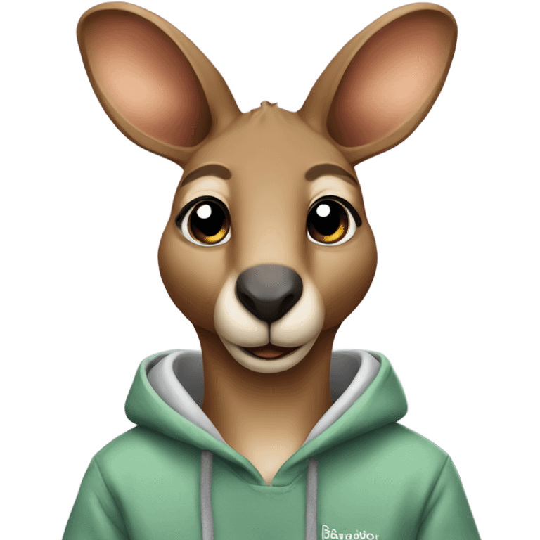 Kangaroo with a hoodie emoji