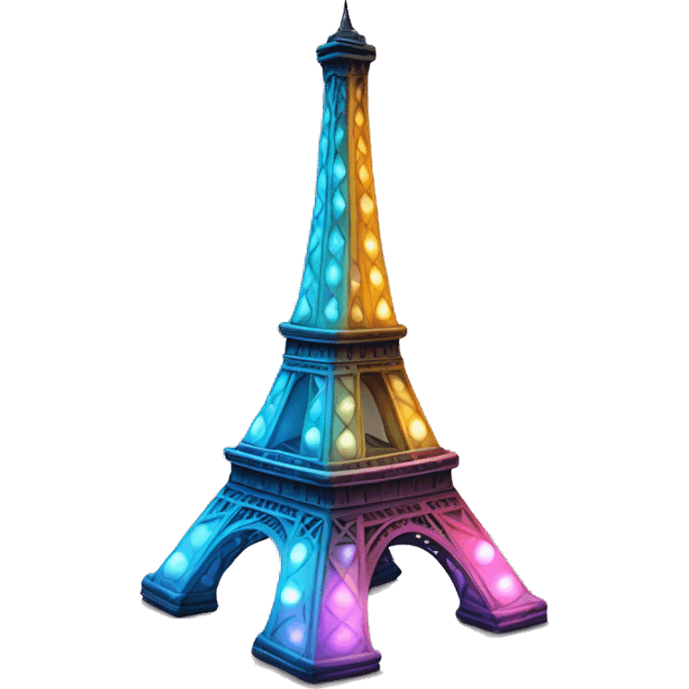 Eiffel tower inflated lights emoji