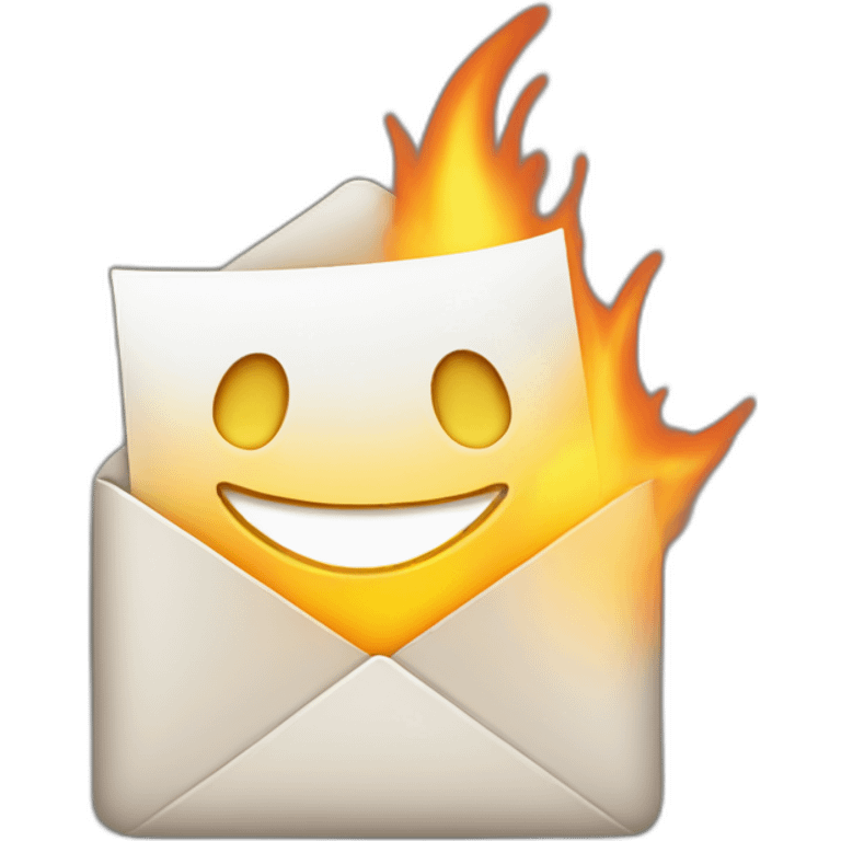 Iphone mail with the notification flaming emoji