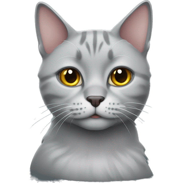 Scottish folded ears grey cat  emoji