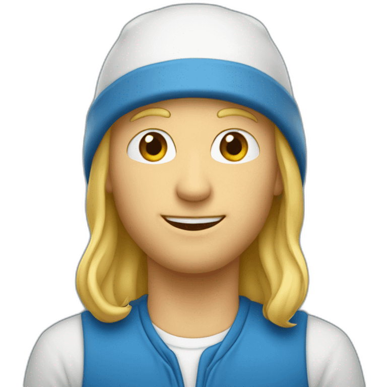 homme blanc blond avec un bonnet pecheur bleu emoji