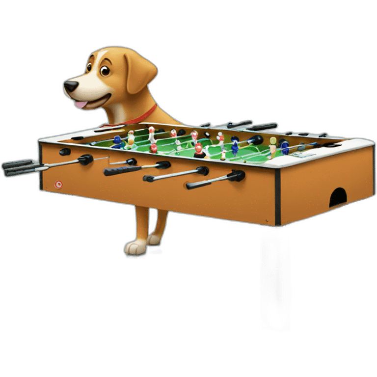 Dog playing table football emoji