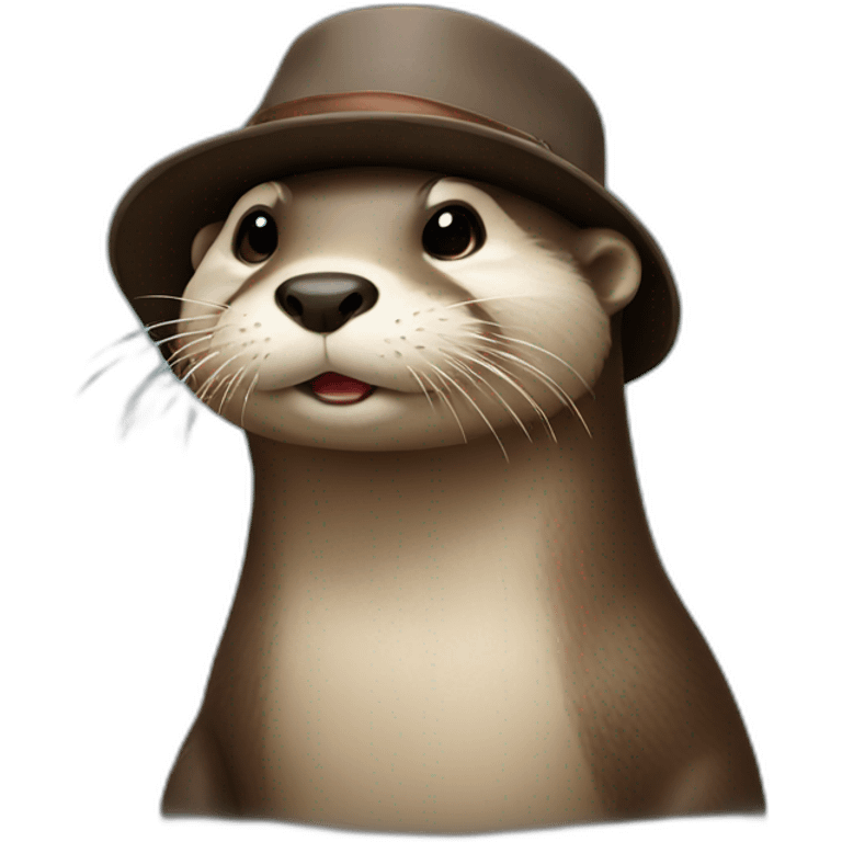 Otter wearing a hat emoji