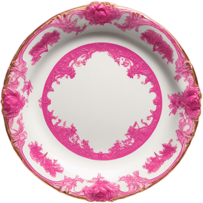 vintage rococo highly detailed hot pink plate emoji