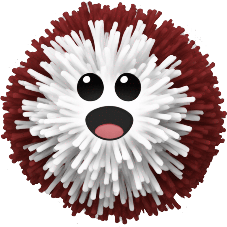 Red black and white cheer pom  emoji