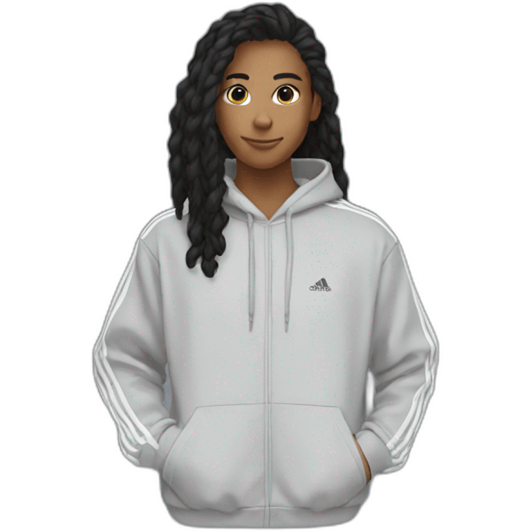 black adidas hoodie emoji