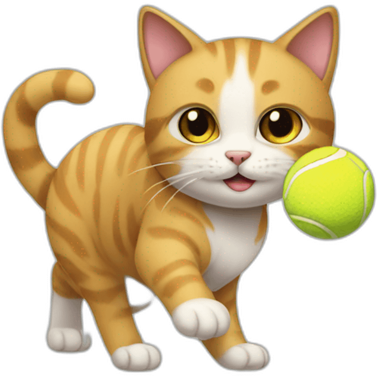 Cat playing with tennis ball emoji