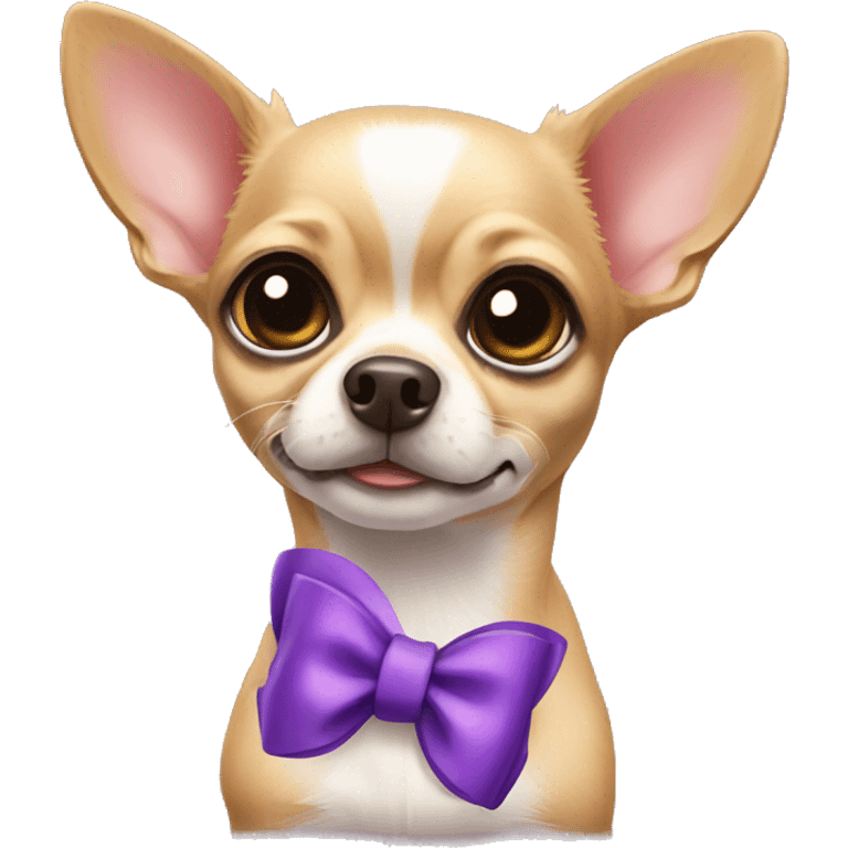 chihuahua with a purple bow emoji