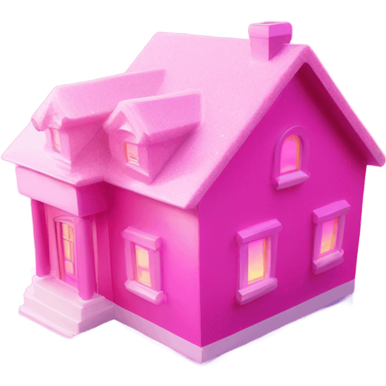 Hot pink opal house with glitter  emoji