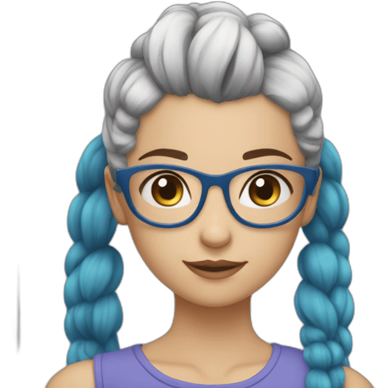 Elysia Cintia blue haired ponytail girl emoji