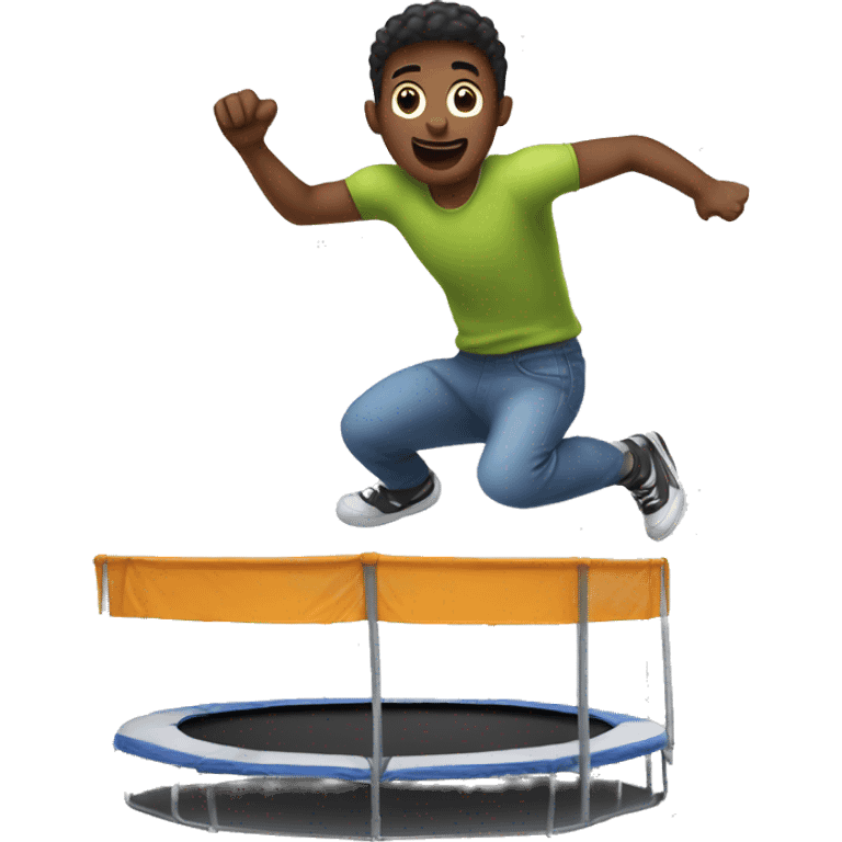 Dude jumping on trampoline emoji