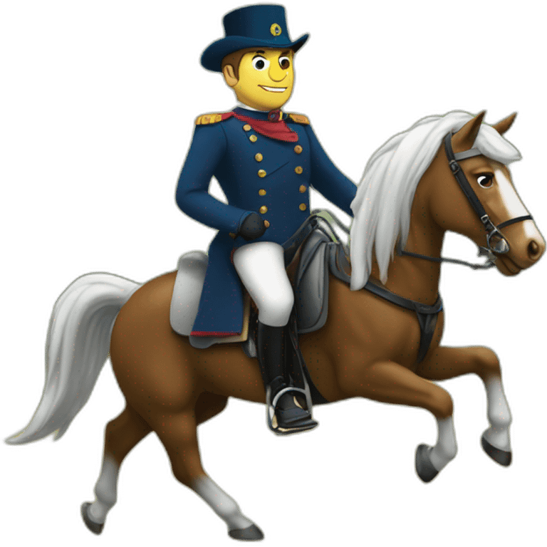 Macron sur un cheval emoji