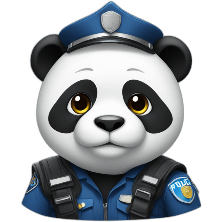 panda wearing police suit emoji